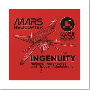 Ingenuity NASA's Mars Helicopter (*for light coloured shirts only*) Posters and Art